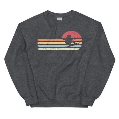 Sonne und Retro Linies - Snowboarding - Sweatshirt (Unisex) snowboarden xxx yyy zzz Dark Heather