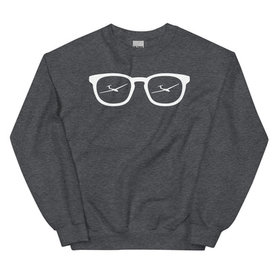 Sonnenbrille und Segelflugzeug - Sweatshirt (Unisex) berge xxx yyy zzz Dark Heather