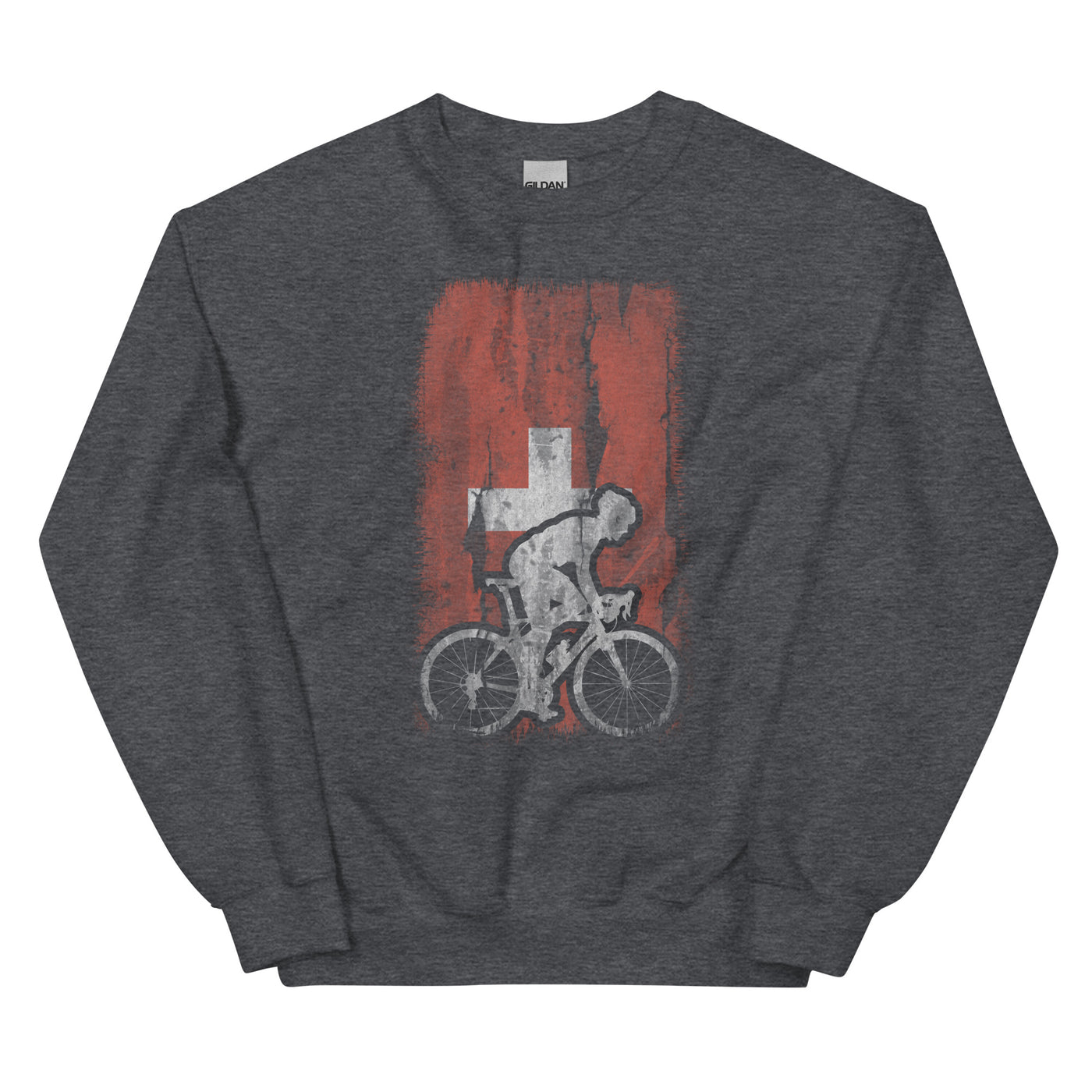 Schweizer Flagge 1 und Radfahren - Sweatshirt (Unisex) fahrrad xxx yyy zzz Dark Heather