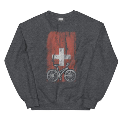 Schweizer Flagge und Radfahren - Sweatshirt (Unisex) fahrrad xxx yyy zzz Dark Heather