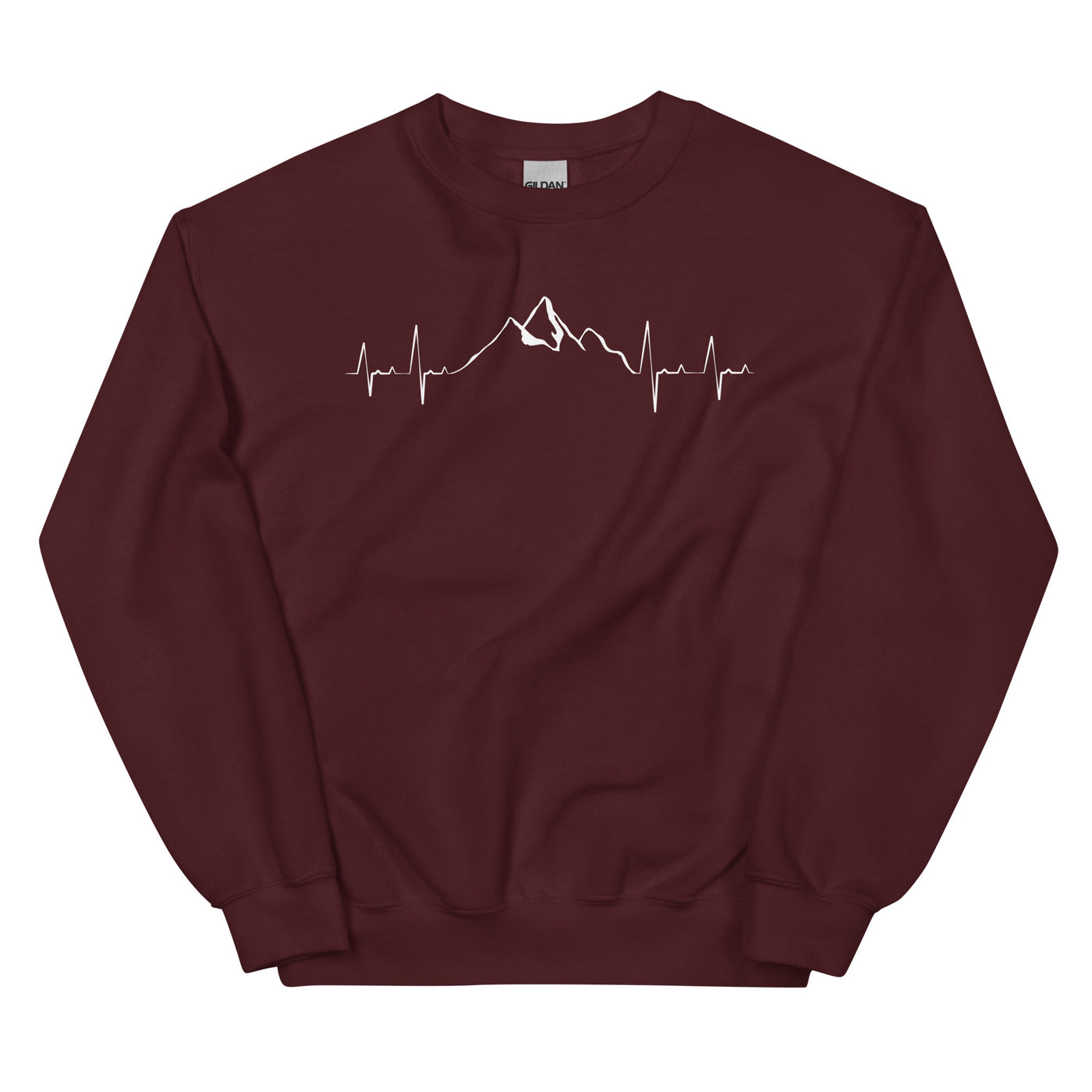 Herzschlag Berge - Sweatshirt (Unisex) berge klettern wandern Maroon