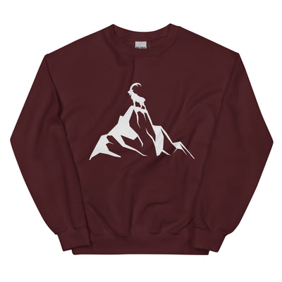 Steinbock Am Berg - Sweatshirt (Unisex) berge wandern Maroon