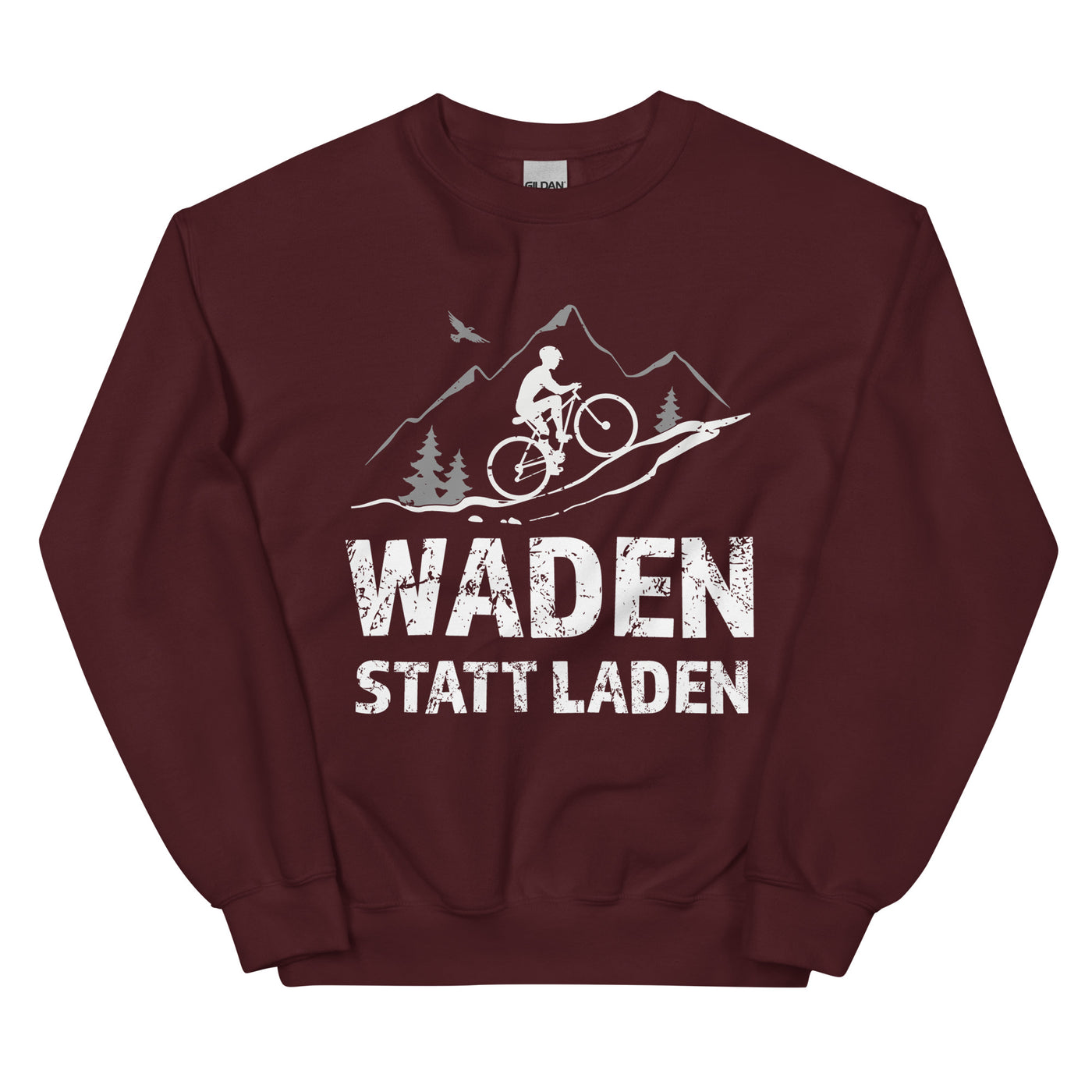 Waden Statt Laden - Sweatshirt (Unisex) fahrrad mountainbike Maroon