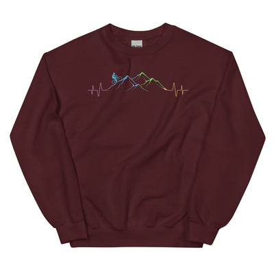 Mountainbiker Auf Berg - Sweatshirt (Unisex) mountainbike Maroon