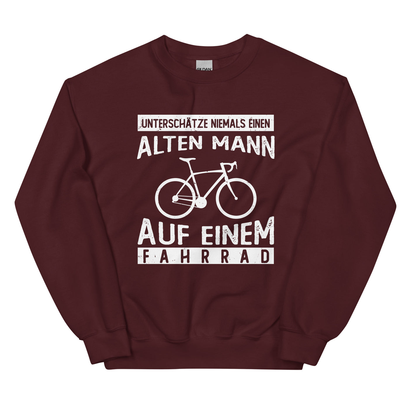 Alter Mann Auf Einem Fahrrad - Sweatshirt (Unisex) fahrrad Maroon