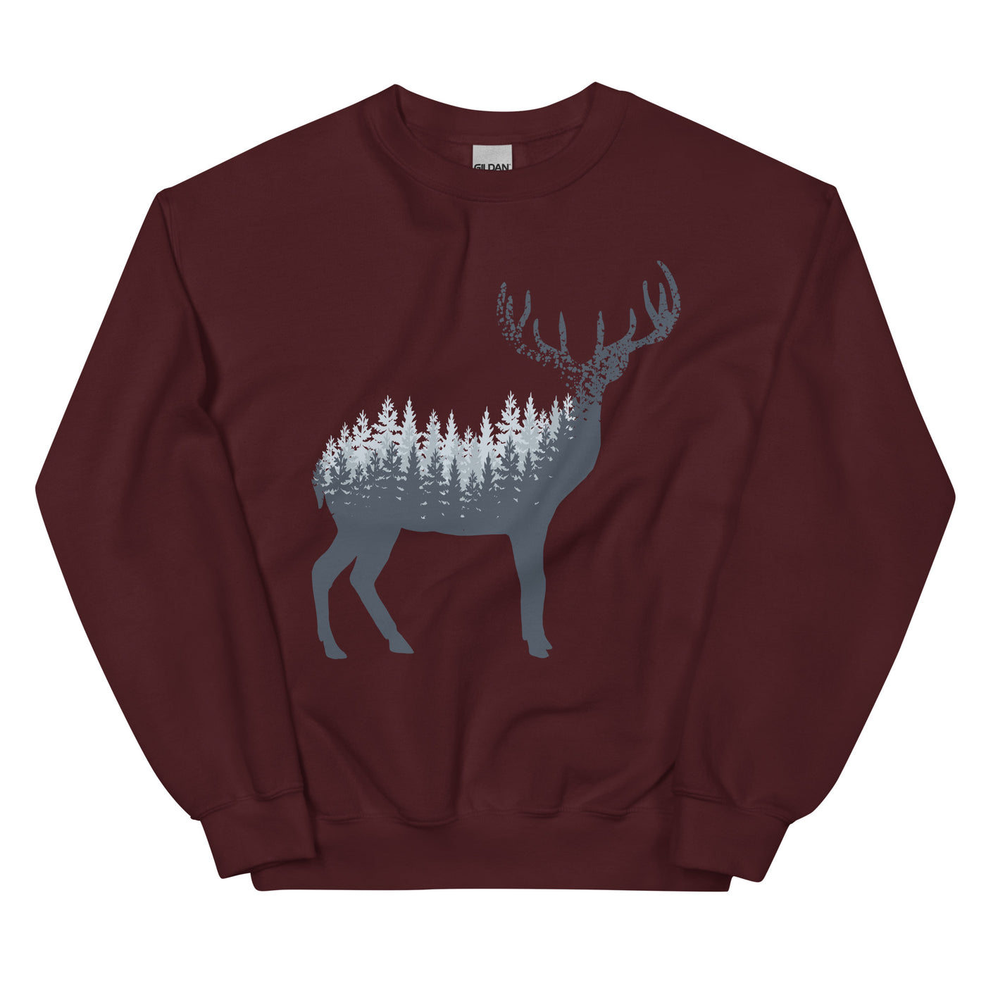 Hirsch Abstrakt - Sweatshirt (Unisex) camping Maroon