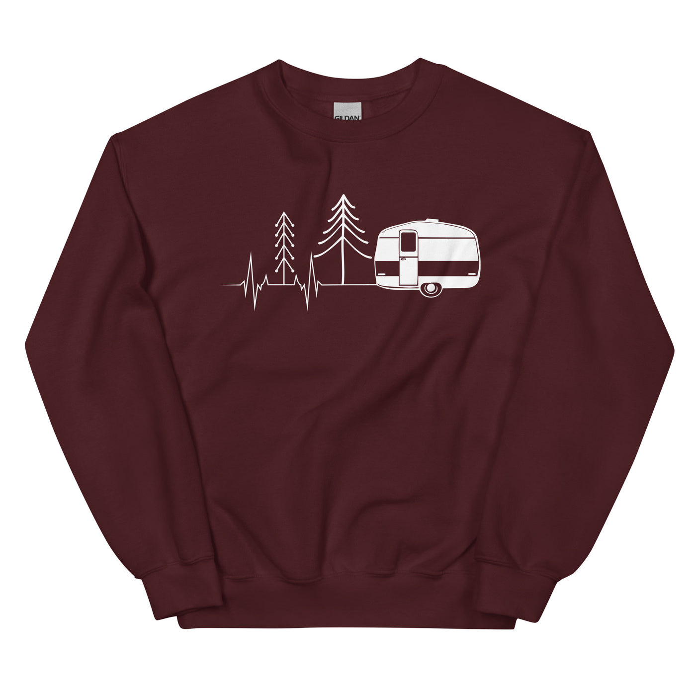 Herzschlag Wohnwagen - Sweatshirt (Unisex) camping Maroon