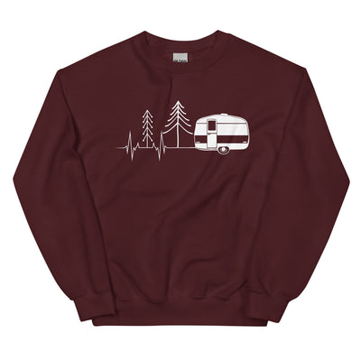 Herzschlag Wohnwagen - Sweatshirt (Unisex) camping Maroon