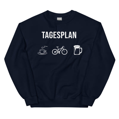 Tagesplan Kaffee, Fahrrad Und Bier - Sweatshirt (Unisex) fahrrad mountainbike Navy