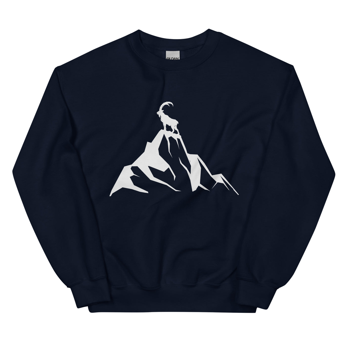 Steinbock Am Berg - Sweatshirt (Unisex) berge wandern Navy