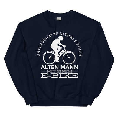 Alter Mann Mit Einem E-Bike - Sweatshirt (Unisex) e-bike Navy