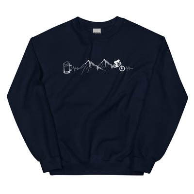 Herzschlag Berge, Biker Und Bier - Sweatshirt (Unisex) mountainbike Navy