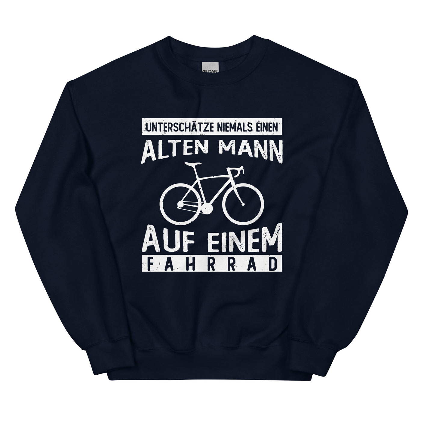 Alter Mann Auf Einem Fahrrad - Sweatshirt (Unisex) fahrrad Navy