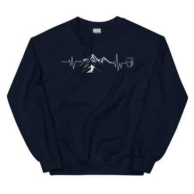 Herzschlag Berge, Bier Und Ski - (S.K) - Sweatshirt (Unisex) klettern Navy