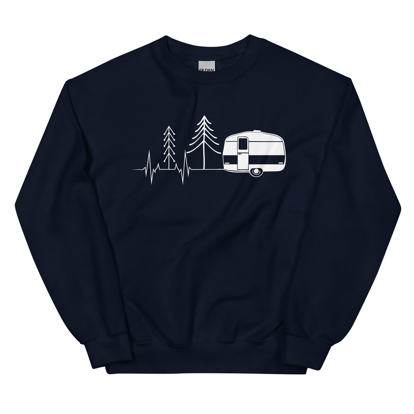 Herzschlag Wohnwagen - Sweatshirt (Unisex) camping Navy