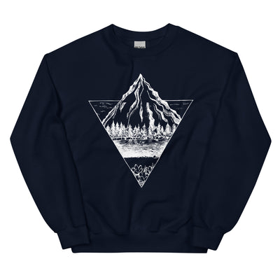 Berg - Geometrisch - Sweatshirt (Unisex) berge wandern Navy