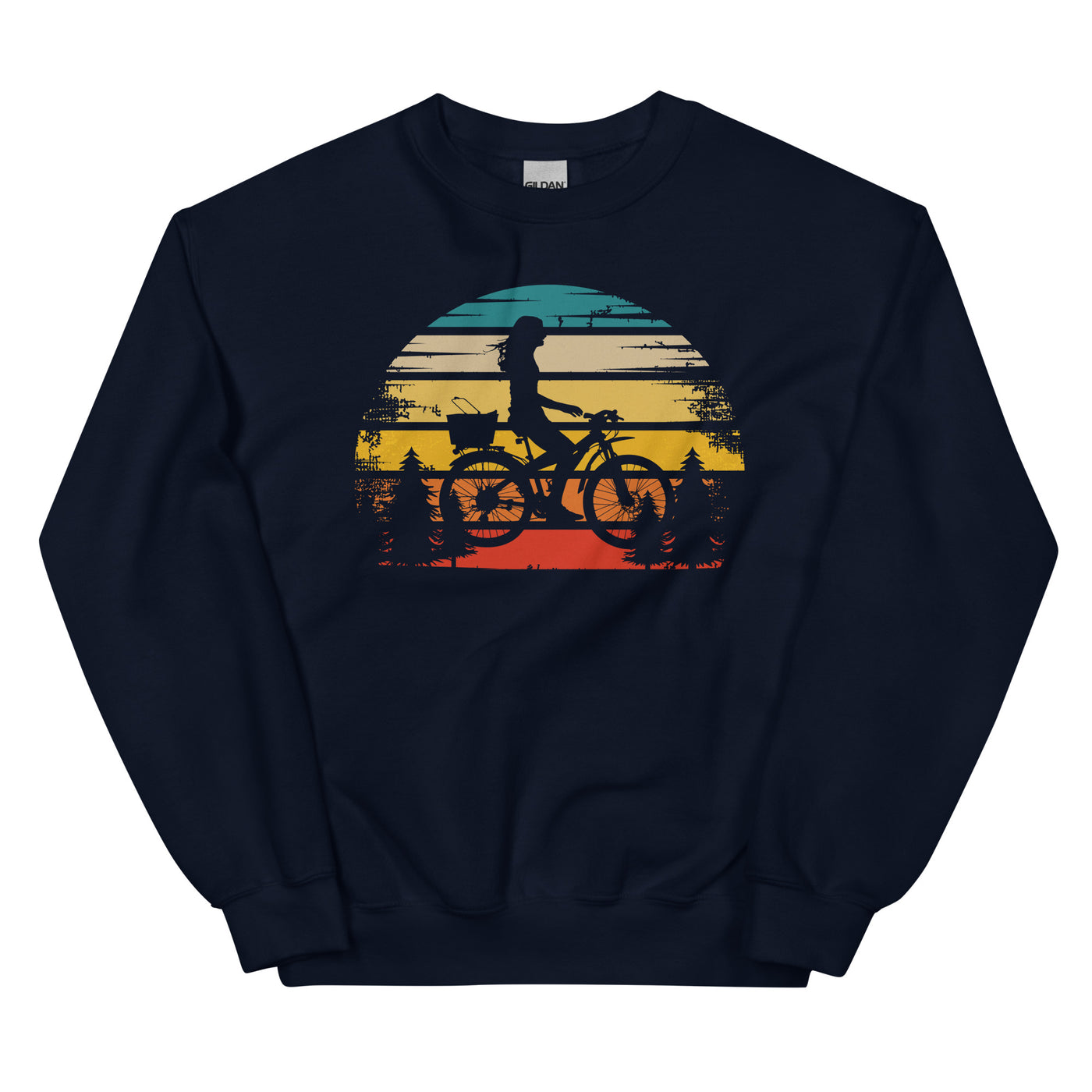 Retro Sonne und Radfahren - Sweatshirt (Unisex) fahrrad xxx yyy zzz Navy