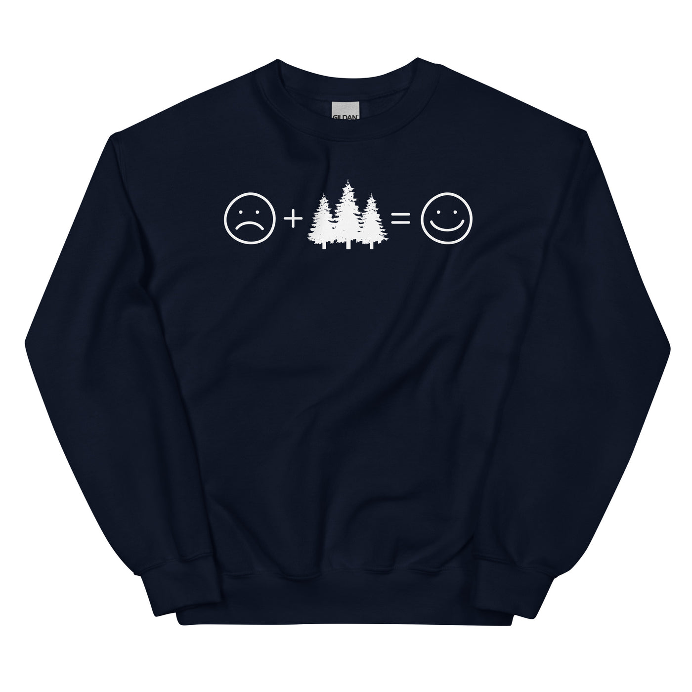 Lächelndes Gesicht und Bäume - Sweatshirt (Unisex) camping xxx yyy zzz Navy