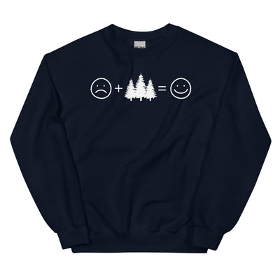 Lächelndes Gesicht und Bäume - Sweatshirt (Unisex) camping xxx yyy zzz Navy