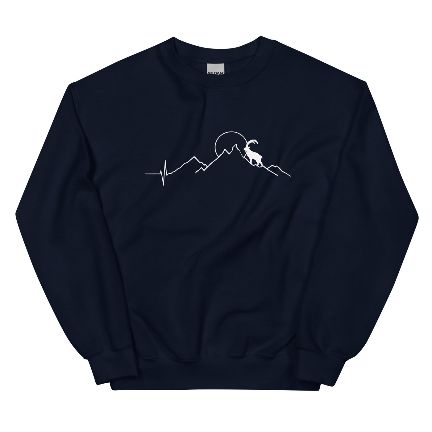 Steinbock und Berg - Sweatshirt (Unisex) berge wandern xxx yyy zzz Navy