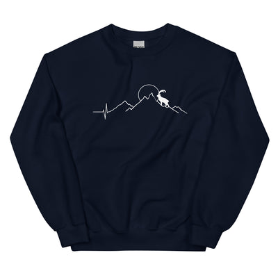 Steinbock und Berg - Sweatshirt (Unisex) berge wandern xxx yyy zzz Navy