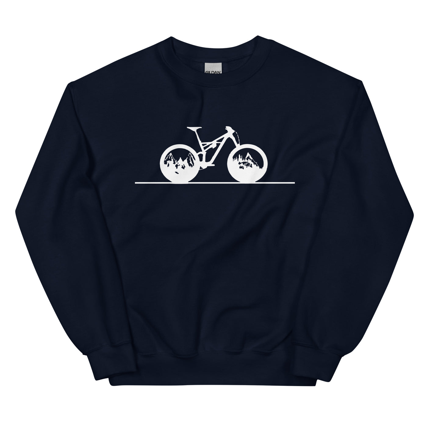 Gerade Linie - Berge - Radfahren - Sweatshirt (Unisex) fahrrad xxx yyy zzz Navy