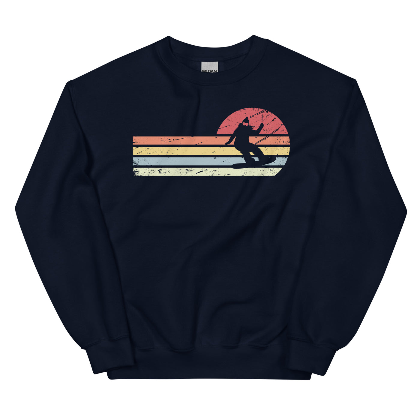 Sonne und Retro Linies - Frau Snowboarding - Sweatshirt (Unisex) snowboarden xxx yyy zzz Navy