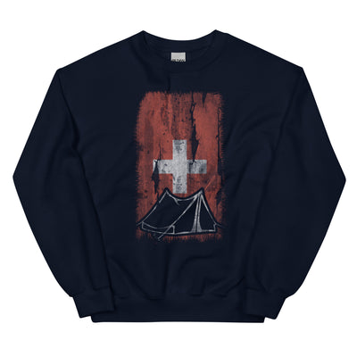 Schweizer Flagge 1 und Camping - Sweatshirt (Unisex) camping xxx yyy zzz Navy