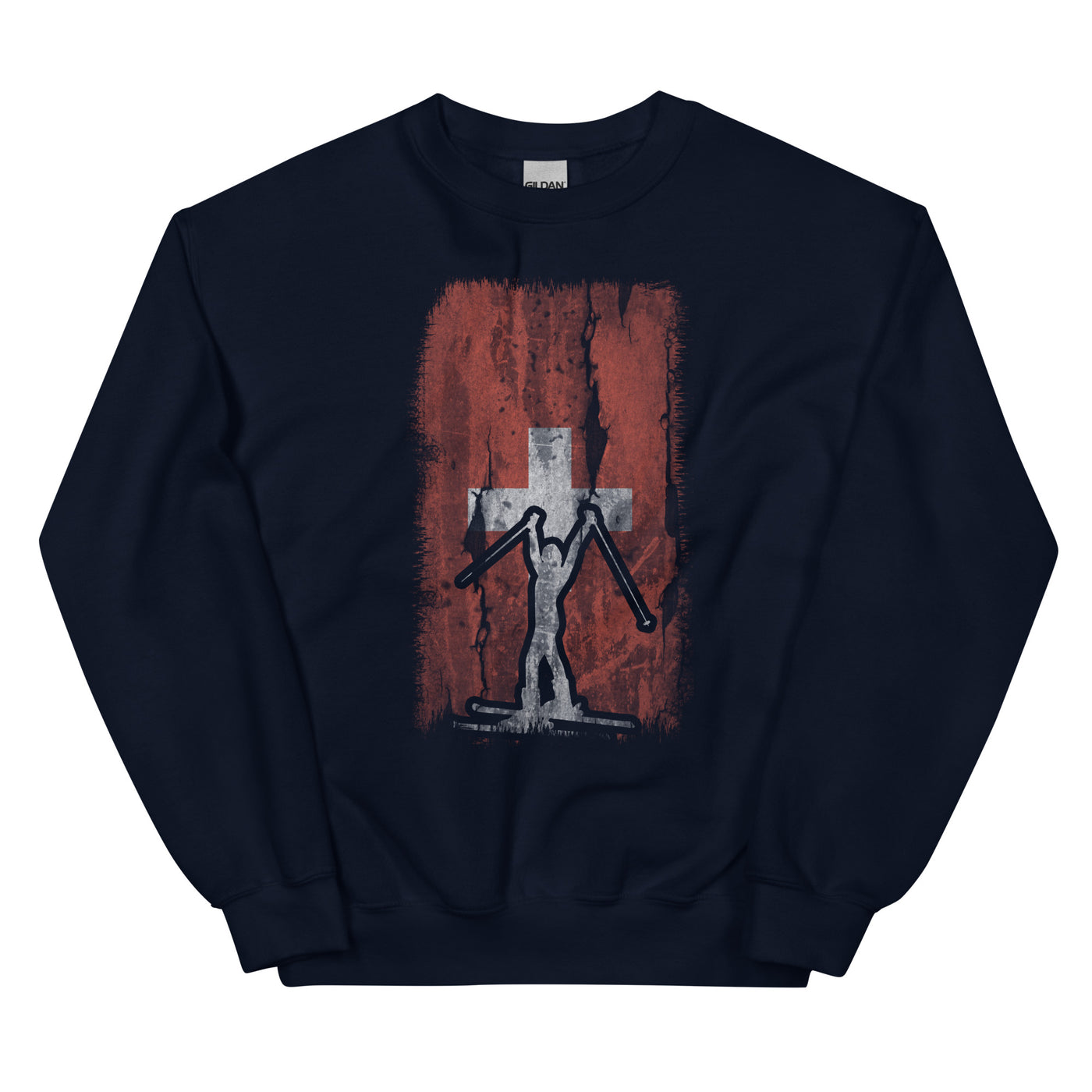 Schweizer Flagge 1 und Skifahren - Sweatshirt (Unisex) klettern ski xxx yyy zzz Navy