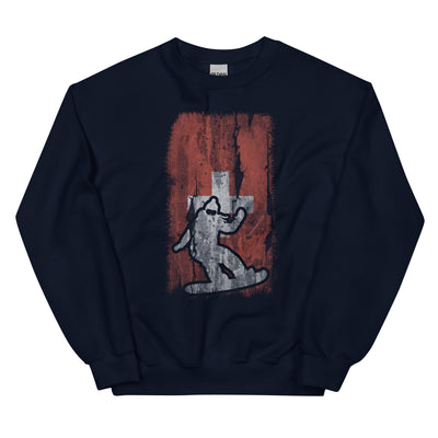 Schweizer Flagge 1 und Snowboarding - Sweatshirt (Unisex) snowboarden xxx yyy zzz Navy