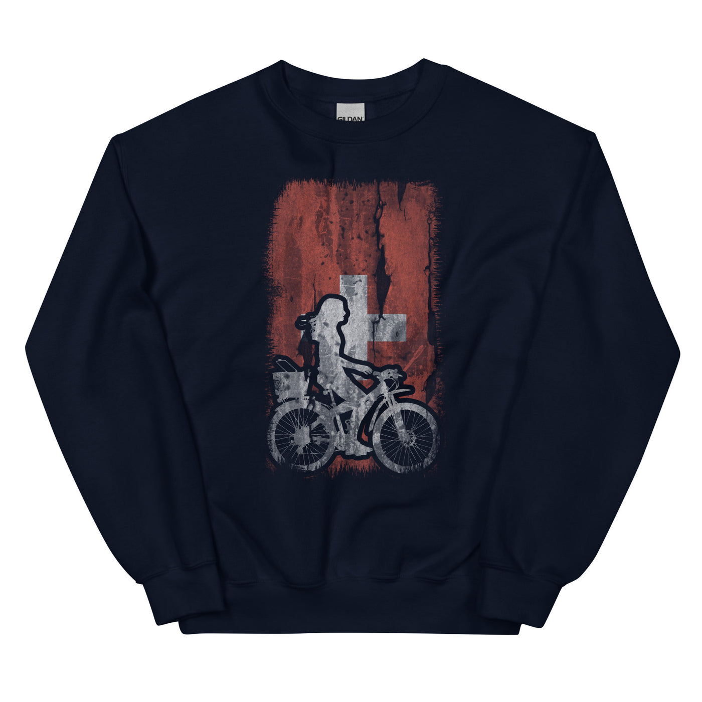 Schweizer Flagge 2 und Radfahren - Sweatshirt (Unisex) fahrrad xxx yyy zzz Navy