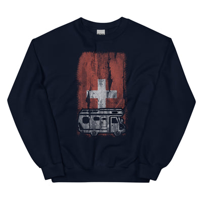 Schweizer Flagge und Camping - Sweatshirt (Unisex) camping xxx yyy zzz Navy