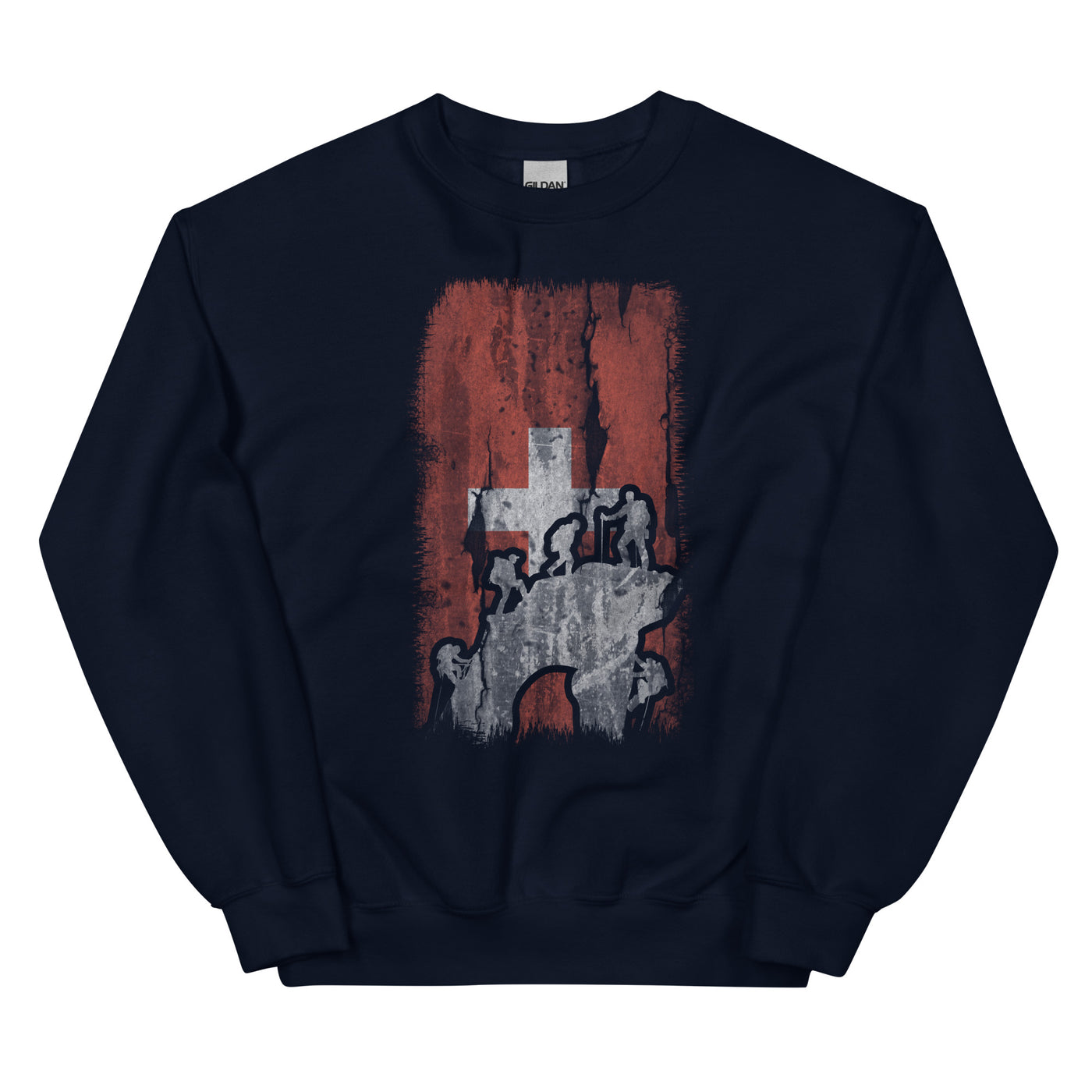 Schweizer Flagge und Klettern - Sweatshirt (Unisex) klettern xxx yyy zzz Navy