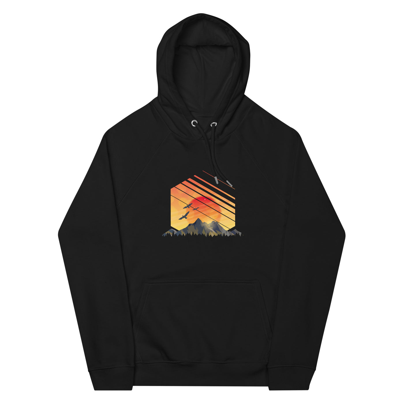 Sonnenaufgang Alpen - Unisex Premium Organic Hoodie berge Schwarz