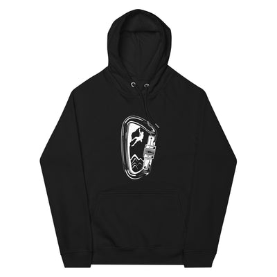 Bergsteigen im Karabiner - Unisex Premium Organic Hoodie klettern Schwarz