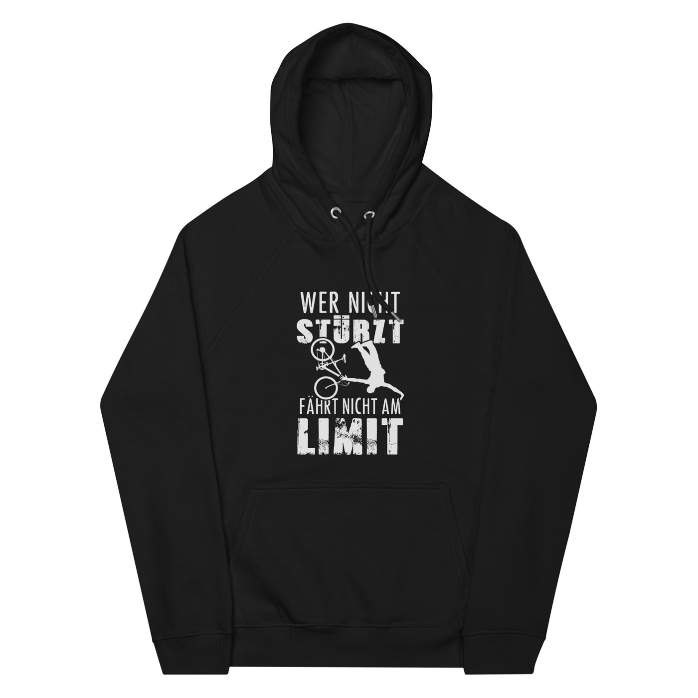 Wer nicht stürzt - fährt nicht am Limit - Unisex Premium Organic Hoodie mountainbike Schwarz