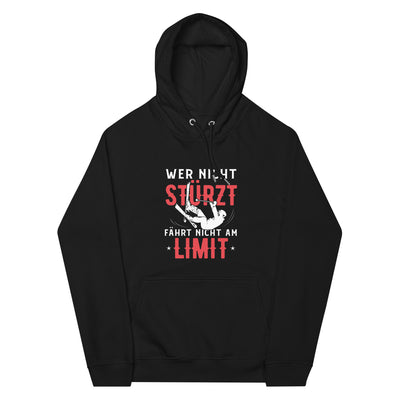 Wer nicht stürzt fährt nicht am Limit - Unisex Premium Organic Hoodie ski Schwarz