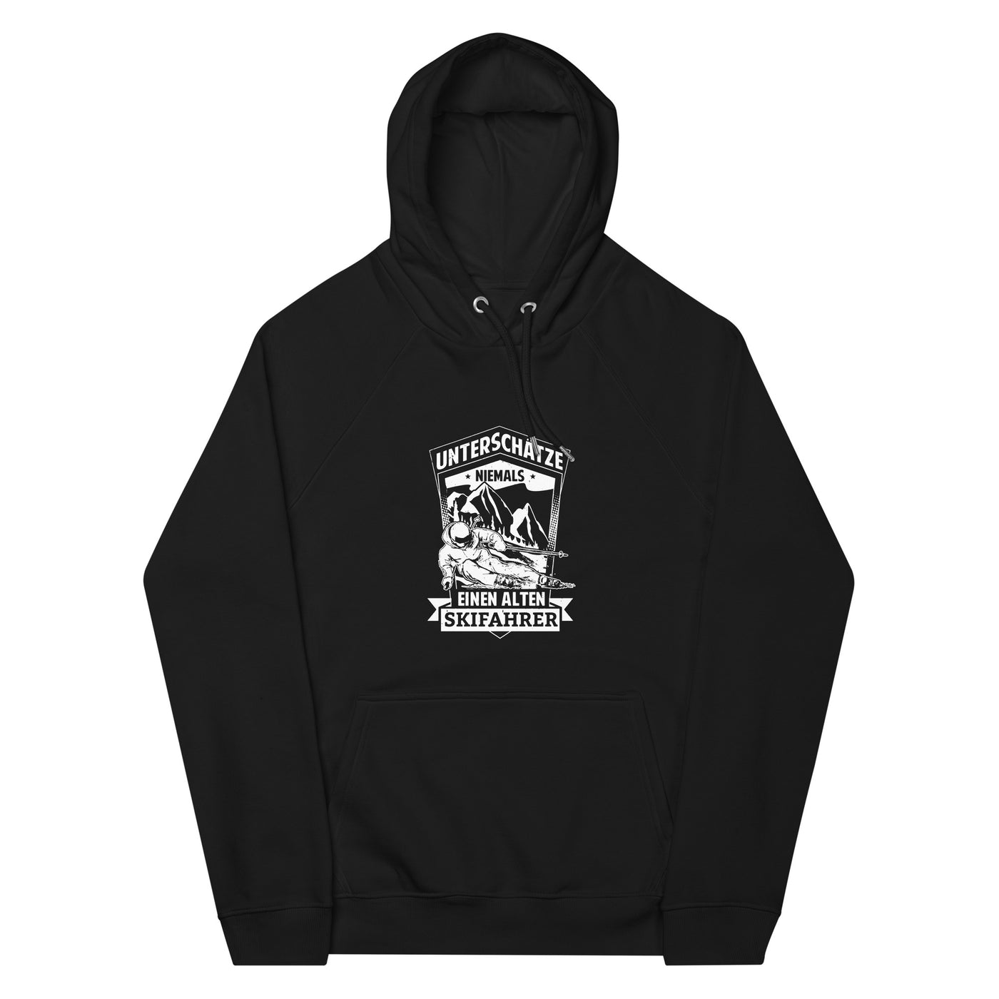 Unterschätze niemals nen alten Skifahrer - Unisex Premium Organic Hoodie ski Schwarz