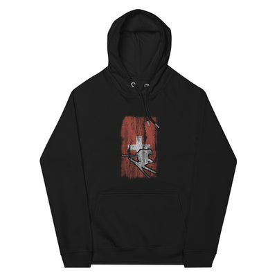 Schweizer Flagge und Skifahren - Unisex Premium Organic Hoodie klettern ski xxx yyy zzz Black