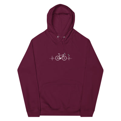 Fahrrad Herzschlag - Unisex Premium Organic Hoodie fahrrad mountainbike Weinrot