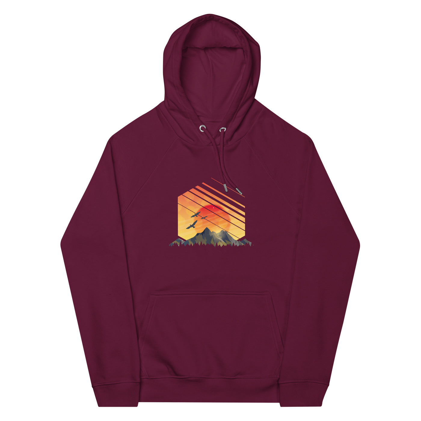 Sonnenaufgang Alpen - Unisex Premium Organic Hoodie berge Weinrot