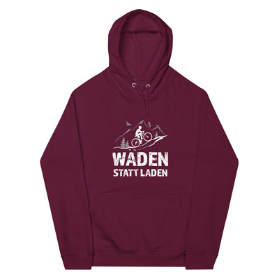 Waden statt laden - Unisex Premium Organic Hoodie fahrrad mountainbike Weinrot