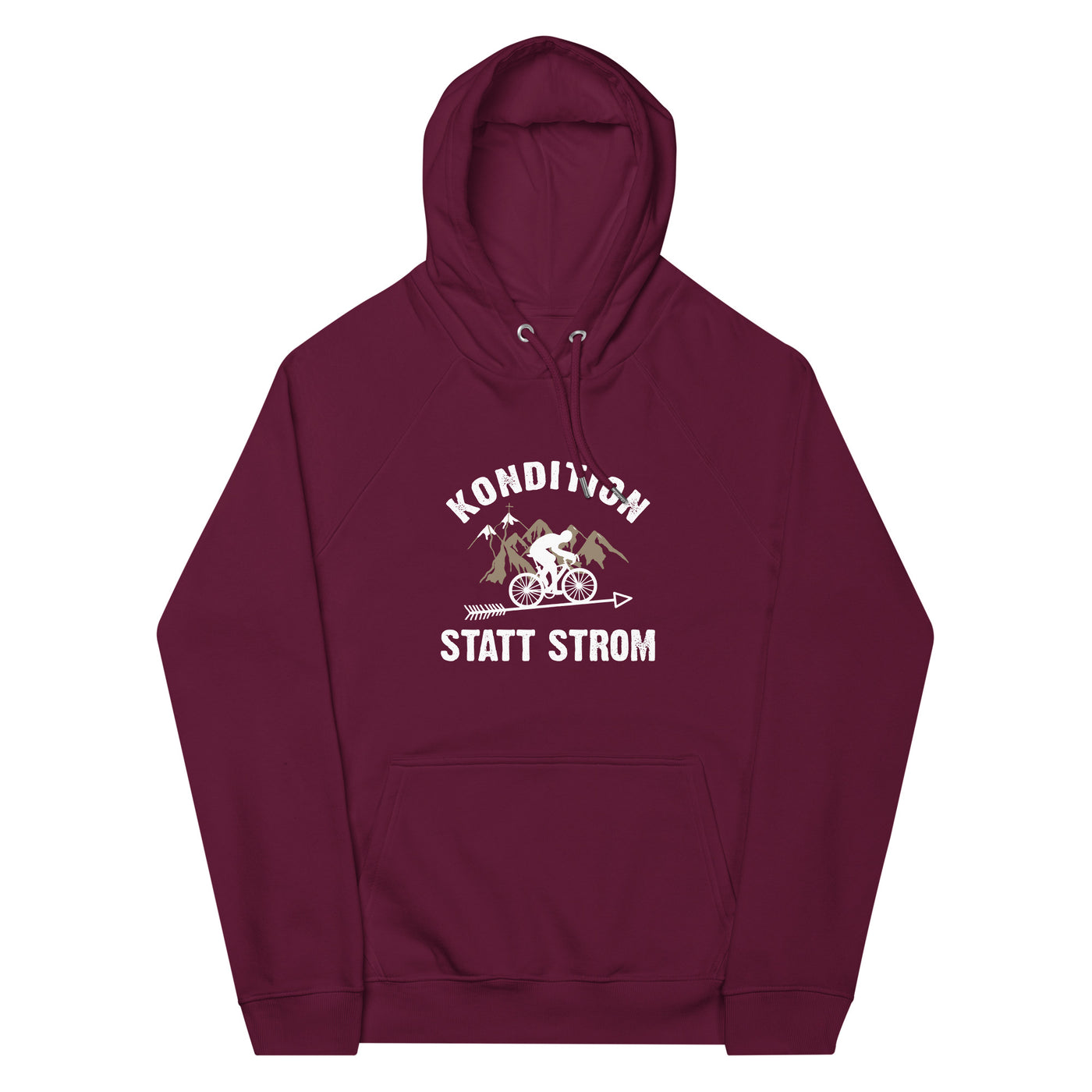 Kondition statt Strom - Unisex Premium Organic Hoodie fahrrad mountainbike Weinrot