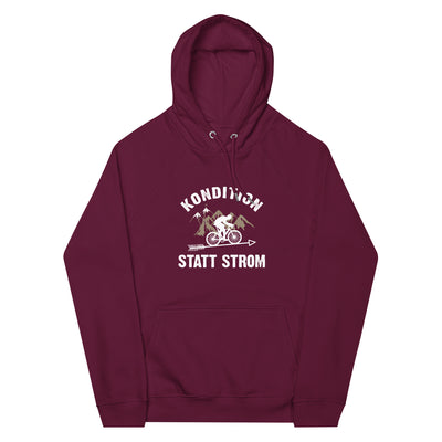 Kondition statt Strom - Unisex Premium Organic Hoodie fahrrad mountainbike Weinrot