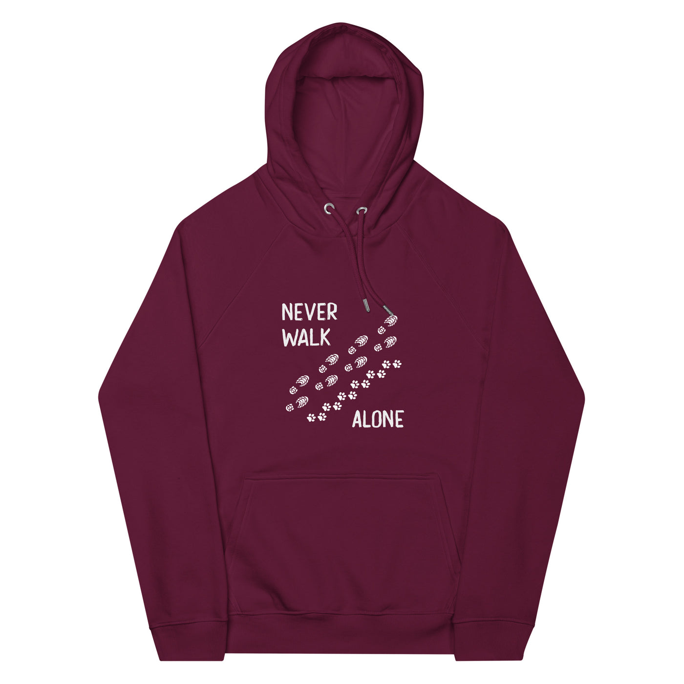 Never walk alone - Unisex Premium Organic Hoodie wandern Weinrot