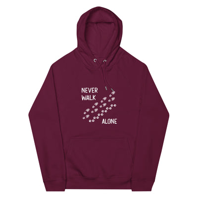 Never walk alone - Unisex Premium Organic Hoodie wandern Weinrot