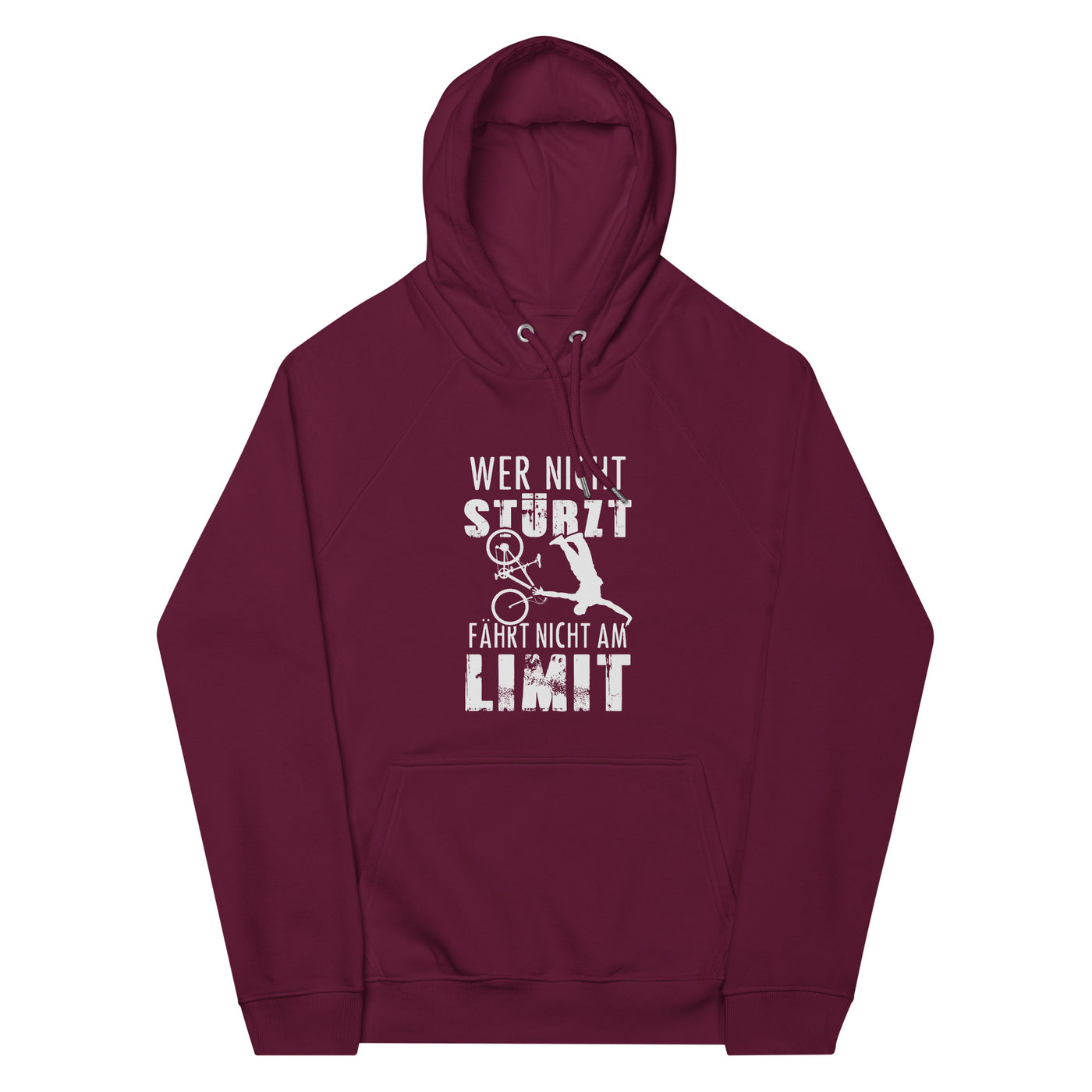 Wer nicht stürzt - fährt nicht am Limit - Unisex Premium Organic Hoodie mountainbike Weinrot