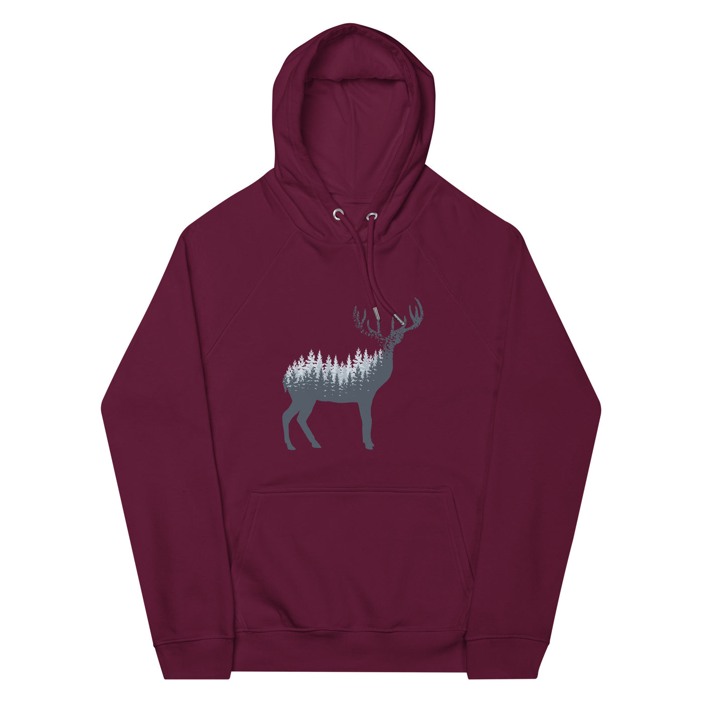 Hirsch Abstrakt - Unisex Premium Organic Hoodie camping Weinrot