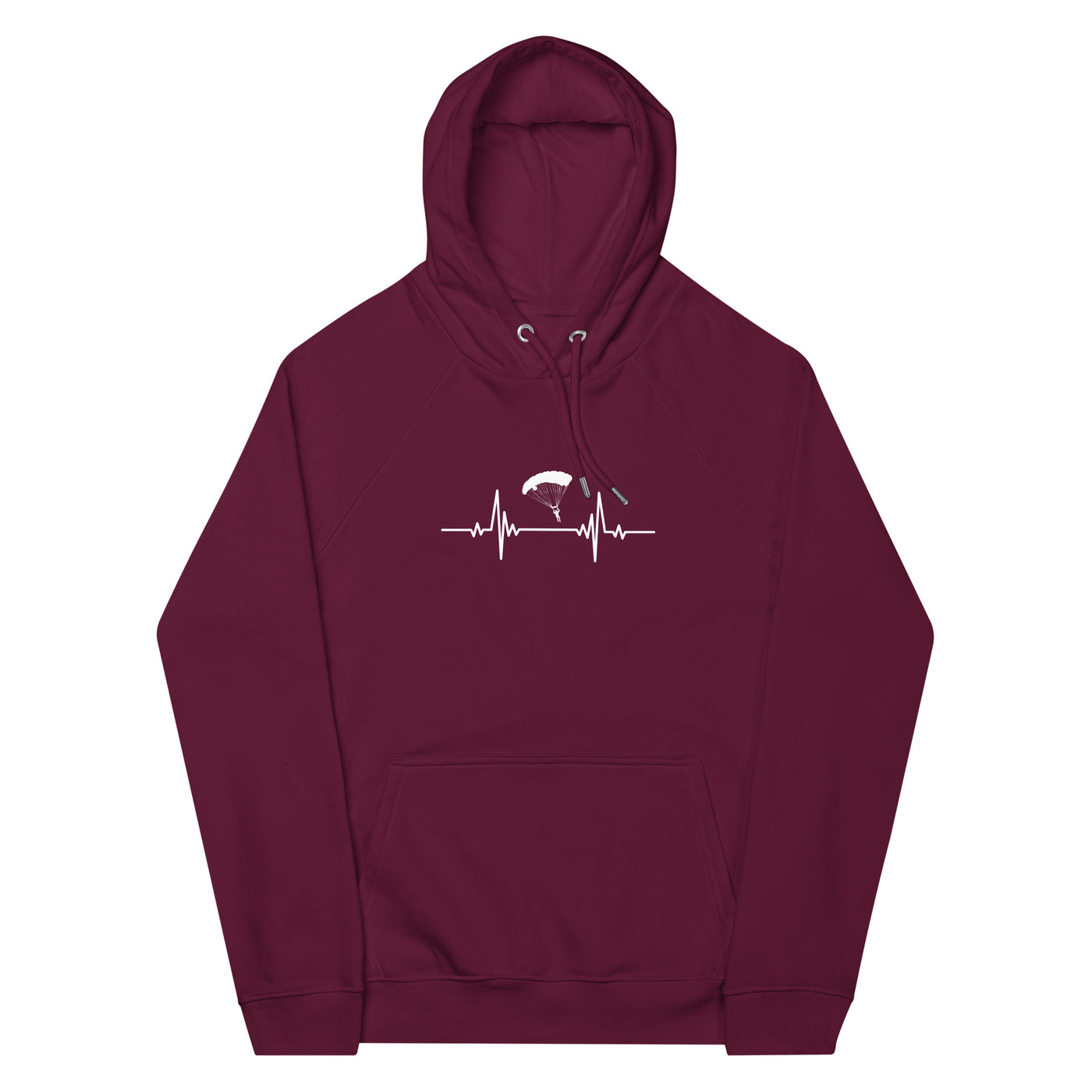 Heartbeat adventure sport of flying paragliders - Unisex Premium Organic Hoodie berge Weinrot