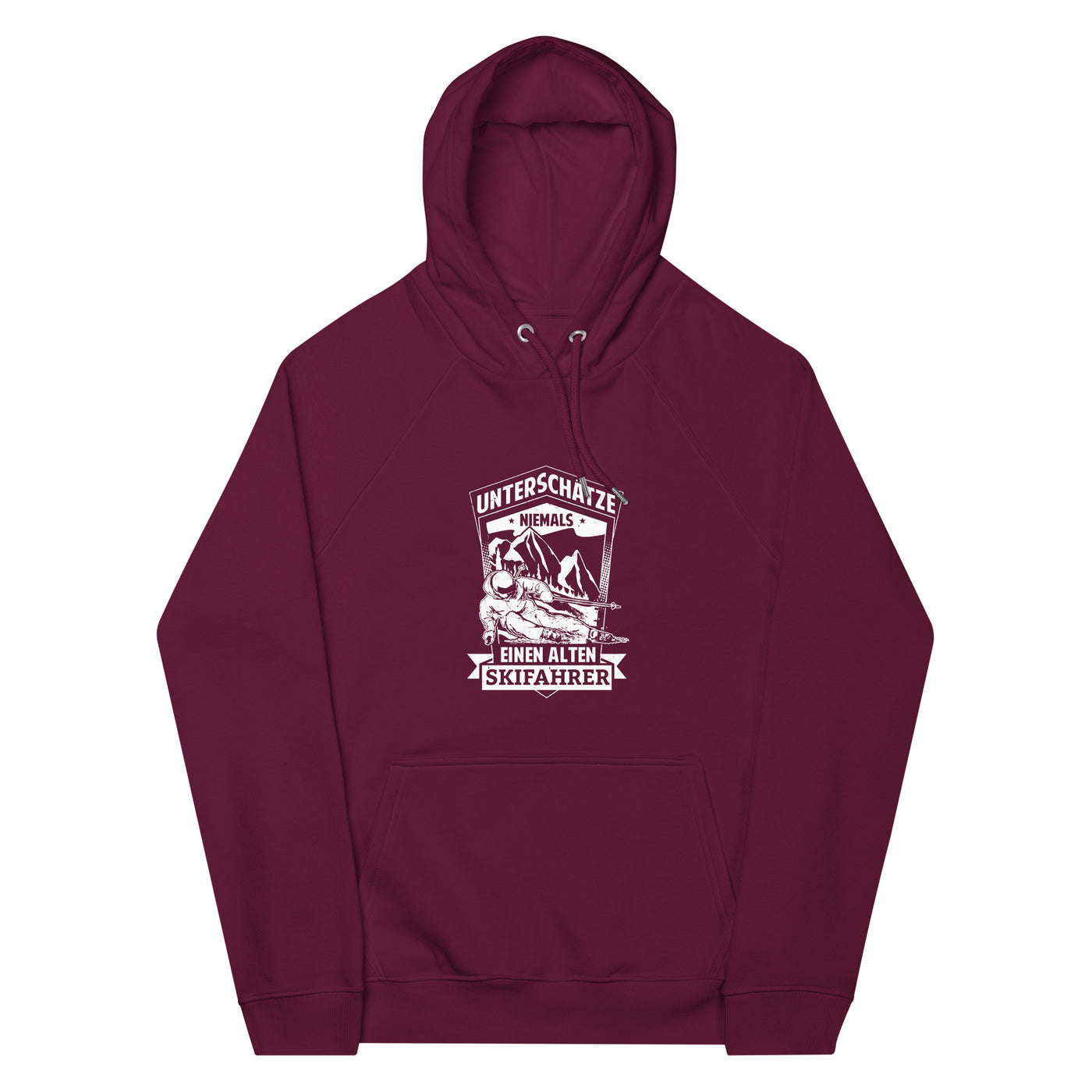 Unterschätze niemals nen alten Skifahrer - Unisex Premium Organic Hoodie ski Weinrot